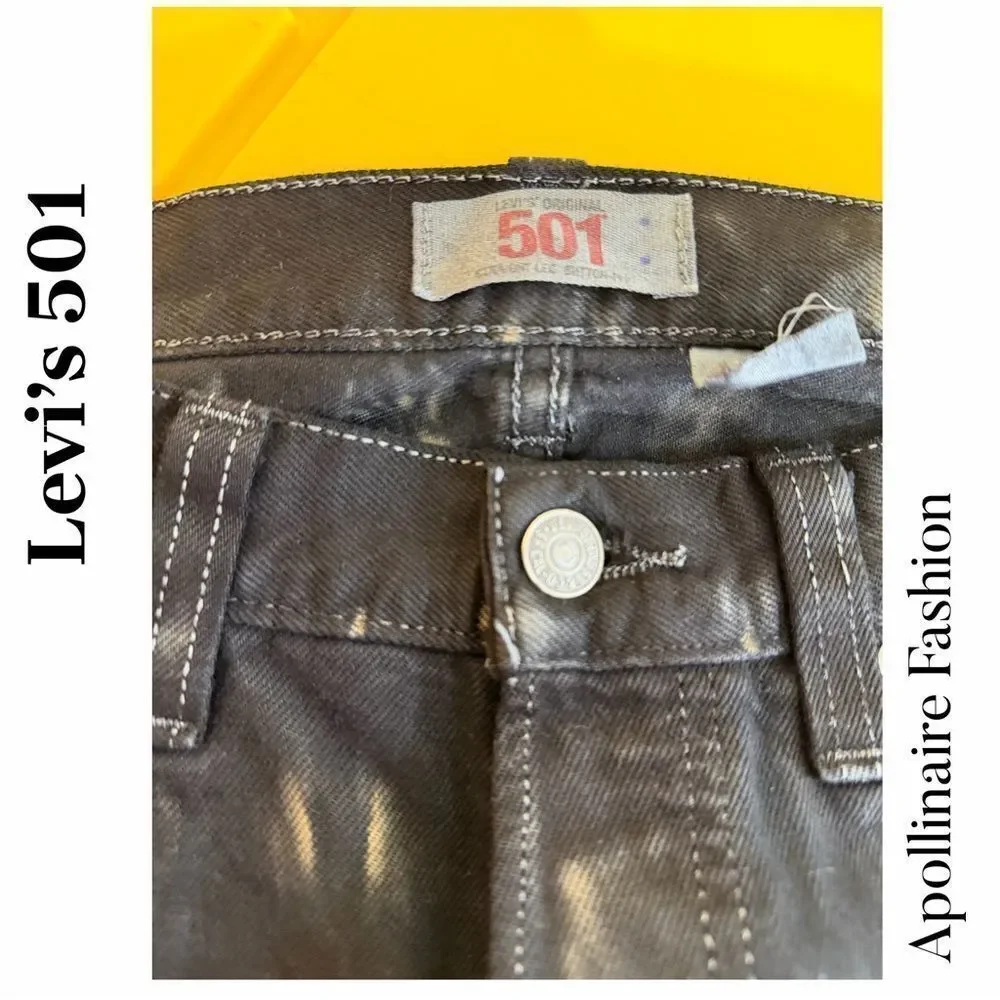 Levi's 501 Button-fly Tie Dye Denim Size 34 Black tan